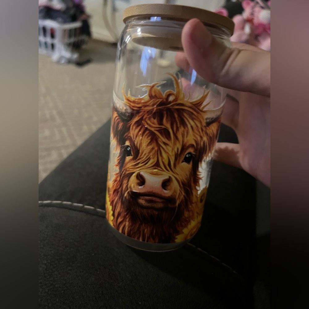 #6 glass cow and sunflower